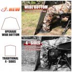 ShedOFF Wide Bottom Hunting Blind 1-3 Person with Portable Hunting Chair, 270 Degree See Through Pop up Ground Blinds for Deer Turkey Duck Hunting, Bow Hunting Adjust Windows with Silent Zipper