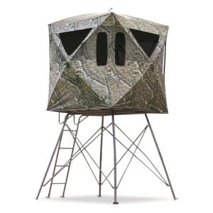 Guide Gear 6' Tripod Hunting Tower Blind, 2-3 Man Stand Elevated, Hunting Gear Equipment Accessories, 6X 6'
