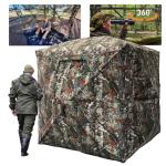 FUNHORUN Hunting Blind with Floor Mat, 360 Degree See Through Ground Blind for Deer Hunting, 3-4 Person Pop-up Hunting Deer Blind, Turkey Blind.