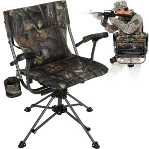 REDCAMP 360° Swivel Camo Hunting Blind Chair