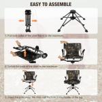 REDCAMP 360° Swivel Camo Hunting Blind Chair