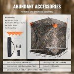 VEVOR Hunting Blind, 270° See Through Ground Blind, 2-3 Person Pop Up Deer Blind for Hunting with Carrying Bag, Portable Resilient Hunting Tent, 3 Horizontal Windows for Turkey and Deer Hunting