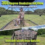 LUCKUNTER 360 Degree See Through Hunting Blind 2-3 Person Ground Camouflage Pop Up Hunting Blind for Turkey Deer Hunting (58X58X67)