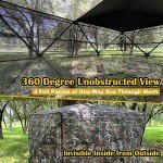 CROSS MARS Full Open Door 2-3 Person 360 Degree See Through Ground Hunting Blind Camouflage Pop Up Duck Turkey Deer Hunting Blinds Tent