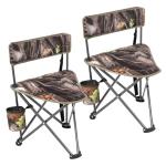 2 Pack Portable Tripod Hunting Chairs with Backrest