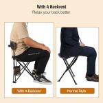 2 Pack Portable Tripod Hunting Chairs with Backrest