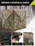 TIDEWE Hunting Blind See Through with Carrying Bag, 2-3 Person Pop Up Ground Blinds 270 Degree, 300D Portable Resilient Hunting Tent for Deer & Turkey Hunting (Camouflage)
