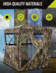 TIDEWE Hunting Blind See Through with Carrying Bag, 2-3 Person Pop Up Ground Blinds 270 Degree, 300D Portable Resilient Hunting Tent for Deer & Turkey Hunting (Camouflage)