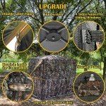CROSS MARS Full Open Door 2-3 Person 360 Degree See Through Ground Hunting Blind Camouflage Pop Up Duck Turkey Deer Hunting Blinds Tent