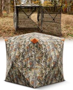 Holiwei Hunting Blind 360° Silent See Through Blind with Swing Door, 2-3 Person Pop Up Ground Blind with Carrying Bag, Portable Hunting Tent for Deer & Turkey Hunting
