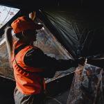 Barronett Blinds Prowler 350, Portable Hunting Blind, Pop-Up Hub Blind, Huge Interior, Lightweight, 3-Person, Bloodtrail Woodland, 80” x 90” x 90”, PR350BT