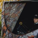 Barronett Blinds Prowler 350, Portable Hunting Blind, Pop-Up Hub Blind, Huge Interior, Lightweight, 3-Person, Bloodtrail Woodland, 80” x 90” x 90”, PR350BT