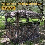 CROSS MARS Full Open Door 2-3 Person 360 Degree See Through Ground Hunting Blind Camouflage Pop Up Duck Turkey Deer Hunting Blinds Tent