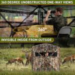 Hunting Blind with Carrying Bag, 360 Degree See Through Ground Blind, Pop Up Hunting Blind Portable Concealed Camouflage Tent for Deer and Turkey for 3-4 Person