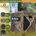 Hunting Blind with Carrying Bag, 360 Degree See Through Ground Blind, Pop Up Hunting Blind Portable Concealed Camouflage Tent for Deer and Turkey for 3-4 Person