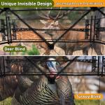 Hunting Blind with Carrying Bag, 360 Degree See Through Ground Blind, Pop Up Hunting Blind Portable Concealed Camouflage Tent for Deer and Turkey for 3-4 Person