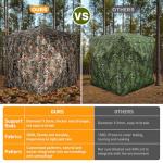 Hunting Blind with Carrying Bag, 360 Degree See Through Ground Blind, Pop Up Hunting Blind Portable Concealed Camouflage Tent for Deer and Turkey for 3-4 Person