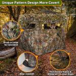 Hunting Blind with Carrying Bag, 360 Degree See Through Ground Blind, Pop Up Hunting Blind Portable Concealed Camouflage Tent for Deer and Turkey for 3-4 Person