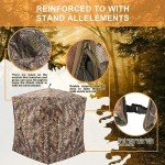 XProudeer Hunting Blind,See Through Ground Blinds with 360 Degree,2-3 Person Pop Up Portable Hunting Blinds,Camouflage Hunting Tent for Deer & Turkey Hunting