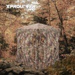 XProudeer Hunting Blind,See Through Ground Blinds with 360 Degree,2-3 Person Pop Up Portable Hunting Blinds,Camouflage Hunting Tent for Deer & Turkey Hunting