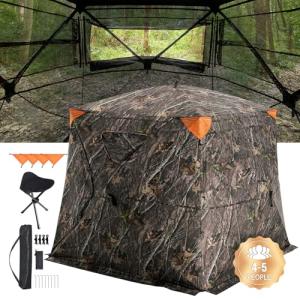VEVOR 270° See-Through Ground Hunting Blind, 4-5 Person
