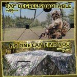 YOLENY 270° See Through Hunting Blind for 2-3 Person, Portable Pop Up Ground Blind with Carrying Bag - Resilient Tent, Zip Door & Silent Windows for Deer & Turkey Hunting