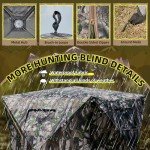 YOLENY 270° See Through Hunting Blind for 2-3 Person, Portable Pop Up Ground Blind with Carrying Bag - Resilient Tent, Zip Door & Silent Windows for Deer & Turkey Hunting