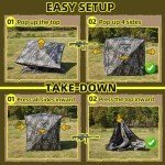 YOLENY 270° See Through Hunting Blind for 2-3 Person, Portable Pop Up Ground Blind with Carrying Bag - Resilient Tent, Zip Door & Silent Windows for Deer & Turkey Hunting