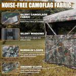 Hunting Blind for 3-4 People, 288 Degree See Through Hunting Ground Blind with Silent Zipper Pop Up Ground Blinds Portable Resilient Hunting Tent for Deer Hunting