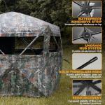 Hunting Blind for 3-4 People, 288 Degree See Through Hunting Ground Blind with Silent Zipper Pop Up Ground Blinds Portable Resilient Hunting Tent for Deer Hunting