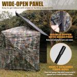 Hunting Blind for 3-4 People, 288 Degree See Through Hunting Ground Blind with Silent Zipper Pop Up Ground Blinds Portable Resilient Hunting Tent for Deer Hunting