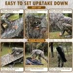 Hunting Blind for 3-4 People, 288 Degree See Through Hunting Ground Blind with Silent Zipper Pop Up Ground Blinds Portable Resilient Hunting Tent for Deer Hunting