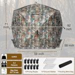 Hunting Blind for 3-4 People, 288 Degree See Through Hunting Ground Blind with Silent Zipper Pop Up Ground Blinds Portable Resilient Hunting Tent for Deer Hunting