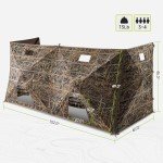 TIDEWE Hunting Blind Panel with Carrying Bag, 3-4 Person Pop-up Waterfowl Blinds, Resilient Field Duck Hunting Tent（Next Evos）