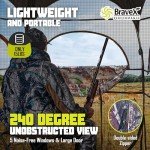 Hunting Blind Ground Portable, 30% More Huge Interior 4-Person 300D Polyester Durable Hunting Blinds Tent Pop Up for Deer & Turkey Hunting with Carrying Bag 84"x74"x78"H (Camouflage)