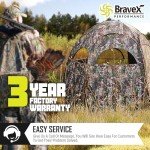 Hunting Blind Ground Portable, 30% More Huge Interior 4-Person 300D Polyester Durable Hunting Blinds Tent Pop Up for Deer & Turkey Hunting with Carrying Bag 84"x74"x78"H (Camouflage)