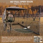 ANWEOR 360 Degree See Through Hunting Blind 3-4 Person Easy Pop Up Ground Blinds with Carrying Bag Portable Resilient Hunting Blind for Deer Hunting Turkey Hunting