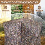 ANWEOR 360 Degree See Through Hunting Blind 3-4 Person Easy Pop Up Ground Blinds with Carrying Bag Portable Resilient Hunting Blind for Deer Hunting Turkey Hunting