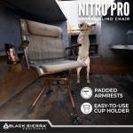 Black Sierra Heavy Duty Hunting Chair Supports 300 Lbs, XL 360° Silent Swivel Chair for Hunting Blind, Portable Ground Chair w/All Terrain Feet, Padded Armrests w/Carry Strap and Cupholder