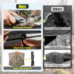 TYRSEN Hunting Blind 360°See Through Ground Blind Full Open Door Deer Blind Camouflage 2-3Person Deer Blind with Silent Sliding Windows, Portable Hunting Tent for Deer Hunting