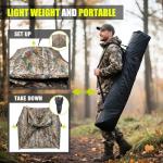 TYRSEN Hunting Blind 360°See Through Ground Blind Full Open Door Deer Blind Camouflage 2-3Person Deer Blind with Silent Sliding Windows, Portable Hunting Tent for Deer Hunting