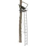 Muddy Nexus XTL 20 Foot Tall Climbing Safety System 2 Person Seat Deer Hunting Ladder Tree Stand with Flip Up Shooting Rail, Black