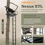 Muddy Nexus XTL 20 Foot Tall Climbing Safety System 2 Person Seat Deer Hunting Ladder Tree Stand with Flip Up Shooting Rail, Black