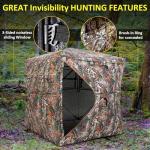 ITEFDTUTNE Portable Hunting Blind 270° See Through with Carrying Bag, 2-3 Person Pop Up Ground Blinds with Silent Magnetic Door & Sliding Windows, Resilience Hunting Tent for Deer & Turkey Hunting