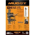Muddy Nexus XTL 20 Foot Tall Climbing Safety System 2 Person Seat Deer Hunting Ladder Tree Stand with Flip Up Shooting Rail, Black