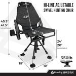 Black Sierra 360° Swivel Hunting Chair with Armrests