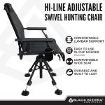 Black Sierra 360° Swivel Hunting Chair with Armrests