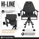 Black Sierra 360° Swivel Hunting Chair with Armrests