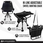 Black Sierra 360° Swivel Hunting Chair with Armrests
