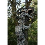 Muddy Nexus XTL 20 Foot Tall Climbing Safety System 2 Person Seat Deer Hunting Ladder Tree Stand with Flip Up Shooting Rail, Black